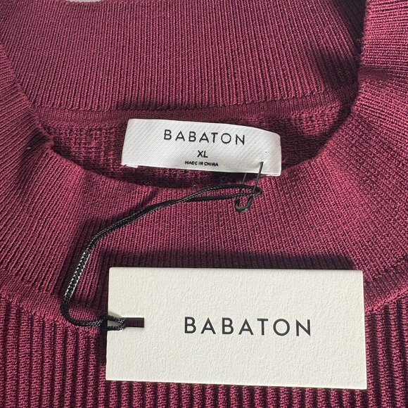 Babaton Burgundy Ribbed Sleeveless Top - Size XL - NWT - Picture 3 of 5